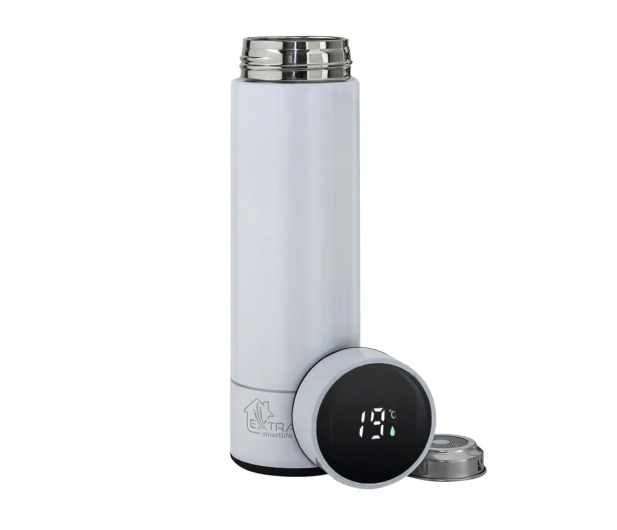ExtraLink Travel Mug Biały Kubek termiczny Termos z wyświetlaczem temp - 1585402 - zdjęcie